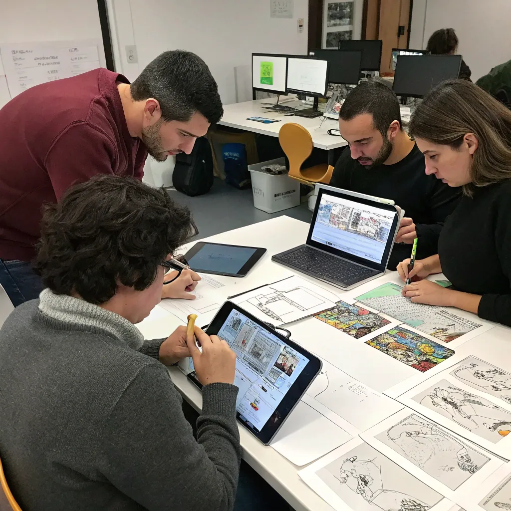 Team working on an animation concept